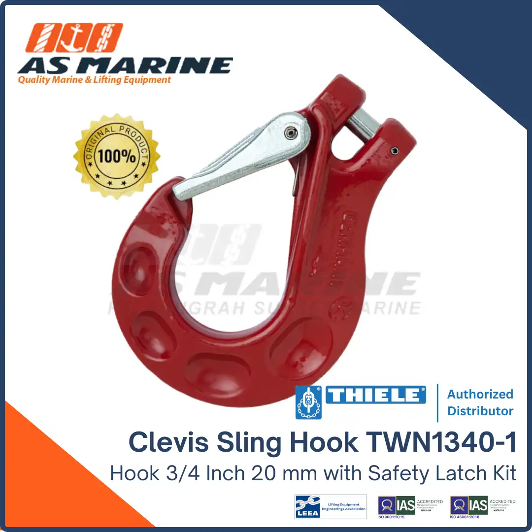 Clevis Sling Hook with Safety Latch Kit 3/4 Inch 20 mm TWN1340/1 THIELE